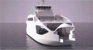 Vormsi uue parvlaeva 3D mudel. Laeva nimeks valiti Ormsö. 