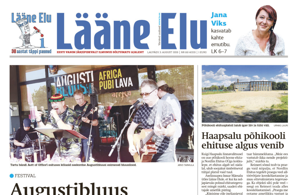 Lääne Elu paberleht laupäeval, 3. augustil