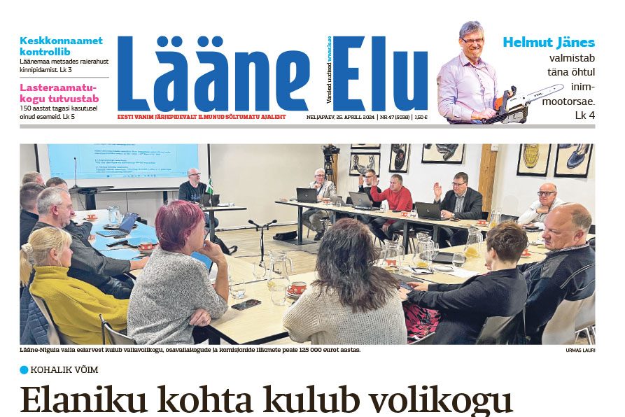 Lääne Elu newspaper on Thursday, April 25