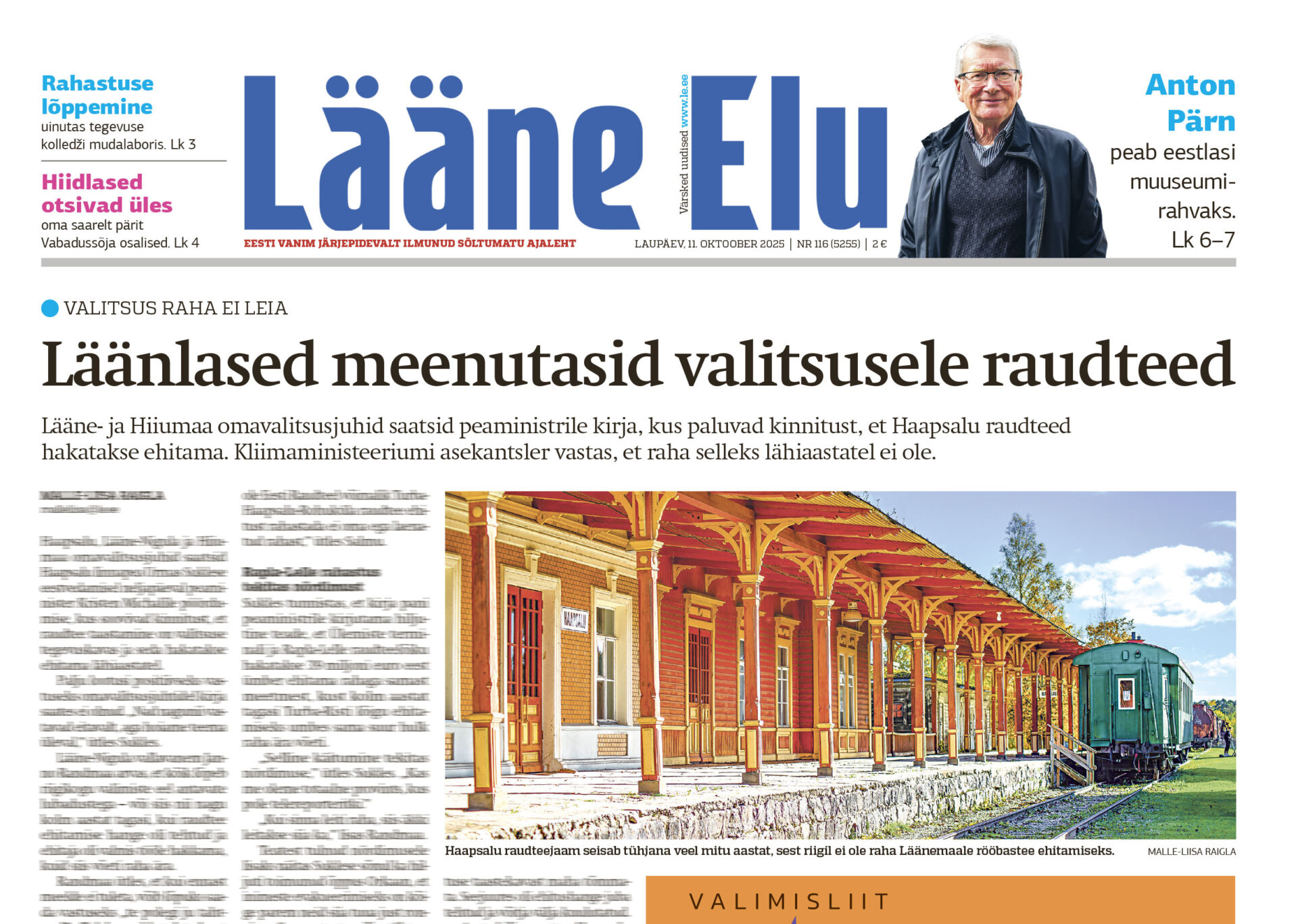

The post Lääne Elu paberleht laupäeval, 11. oktoobril appeared first on Lääne Elu.